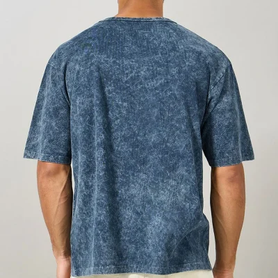 High Quality Customized Logo Printing Acid Washed T-Shirts Plain Quick Dry Custom Made Men Acid Washed Men's T-Shirts