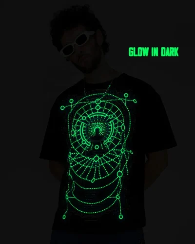 Trending Luminous T Shirt Printing Streetwear Glow in the Dark T-shirt Reflective Glowing Custom High Quality t Shirt Men