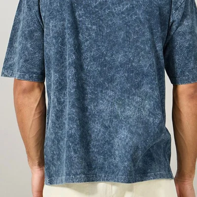 High Quality Customized Logo Printing Acid Washed T-Shirts Plain Quick Dry Custom Made Men Acid Washed Men's T-Shirts