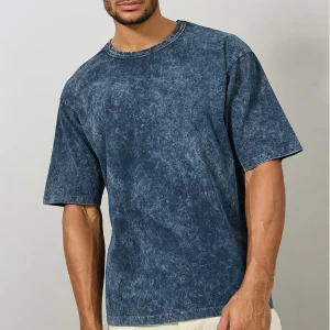 High Quality Customized Logo Printing Acid Washed T-Shirts Plain Quick Dry Custom Made Men Acid Washed Men's T-Shirts