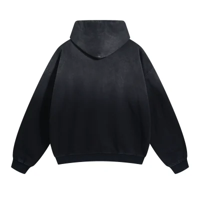 Heavyweight Custom Oversized Fleece Blank Plain Streetwear Vintage Acid Wash Pullover Distressed Pocket Hoodies Huddies for Men