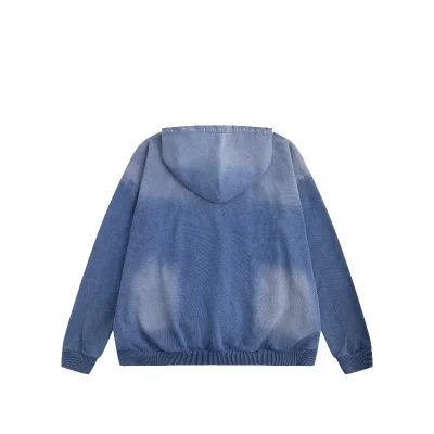 Wholesale High Quality Nostalgic Wash Men's Hoodies & Sweatshirts Pickled Wash Stud Custom Oversized Men's Hoodies