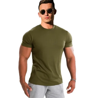 Men's Short Sleeve T-Shirt Breathable Sport Running Fitness Muscle Relaxed Fit Wholesale Custom Print Tops Silk Screen Printing