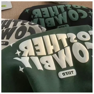Wholesale Custom 3d Print Hoodie Oversized Men's Pullover Hoodies Sweatshirts Foam Printing logo Heavyweight Puff Hoodies