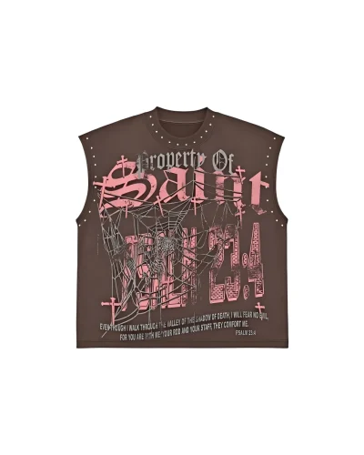 Men's Print Trend Fashion American Street Rhinestone Sleeveless T-shirt