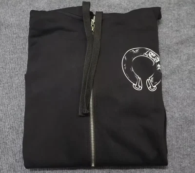 Luxury Designer Brand Custom Zipup Hoodie Manufacture Men Zip up Hoodies Black Chrome Zipper Heavywight Men Hoodies with Zipper
