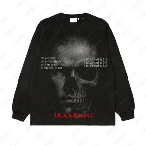 OEM Men's Casual Tshirts Cotton Oversize Loose Style Long Sleeve Tee Streetwear Design with Direct Printing for Winter