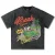 High-quality Pure Cotton Retro Fun Illustration Print Heavy 300g Washing Color Short-sleeved T-shirt for High Street T-shirt Men