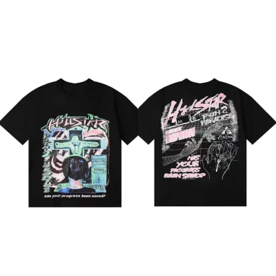 Trendy Street Retro Casual Printing T-Shirt Men's Cotton Short Sleeve Crew Neck T-Shirt