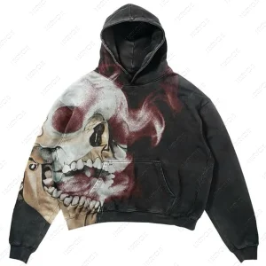 Hot Sale New Fashionable Hoodie Custom Printing Logo Streetwear 100% Cotton Acid Washed Free Style men's hoodies sweatshirts