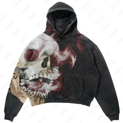 Hot Sale New Fashionable Hoodie Custom Printing Logo Streetwear 100% Cotton Acid Washed Free Style men's hoodies sweatshirts