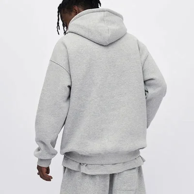 Solid Color Hooded Sweatshirt With Large Pocket Unisex High Quality Oversized Men's Hoodie