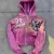 Embroidery French Terry Oversized Zipper Hoodies Custom Graphic 100% Cotton Men Boxy Distressed Acid Wash Zip up Hoodie