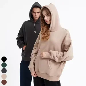 Unisex Men's New Style Streetwear Hoodies Cotton Polyester Thick Custom Logo No String Oversized Drop Shoulder Knitted Hooded