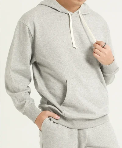 Wholesale Flat 100% Cotton Pull-over Hoodie Men's High-quality Blank Hoodie Custom logo