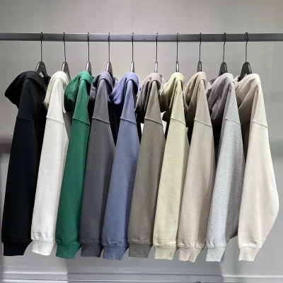 Custom Cotton Drop Shoulder Men'S Hoodies OEM Heavyweight Plain Pullover Men Blank Oversized Hoodie