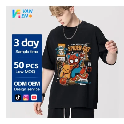 Custom Men's T-shirt Printing Summer Clothing Cotton Casual Premium Print Graphic Tshirt Men