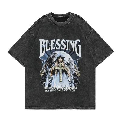 T Shirt Manufacturers Custom Men DTG Printed Graphic Heavy Cotton Stone Acid Washed Vintage T-shirts
