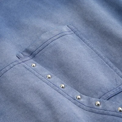 Wholesale High Quality Nostalgic Wash Men's Hoodies & Sweatshirts Pickled Wash Stud Custom Oversized Men's Hoodies