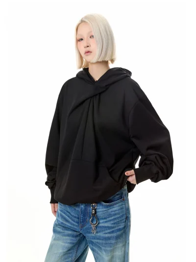 Customizable Print Men's Loose-Fit Hoodie High Quality 360 Grams Knitted Fabric Solid Color with Digital Printing