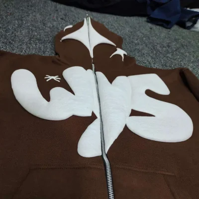 New Stylish Custom Logo Puff Printing Unisex Hoodie 100% Cotton Heavyweight Zip up Hoodie Full Zip up Puff Print