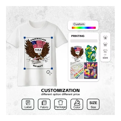 Custom Men's T-shirt Printing Summer Clothing Cotton Casual Premium Print Graphic Tshirt Men