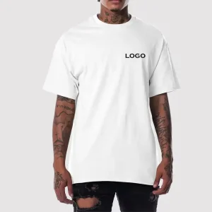 Custom Men's Screen Print T-shirt Heavyweight Cotton T Shirt Oversized Style Drop Shoulder t Shirt