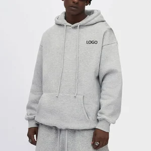 Solid Color Hooded Sweatshirt With Large Pocket Unisex High Quality Oversized Men's Hoodie
