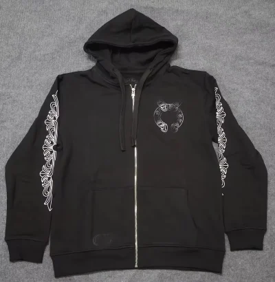 Luxury Designer Brand Custom Zipup Hoodie Manufacture Men Zip up Hoodies Black Chrome Zipper Heavywight Men Hoodies with Zipper