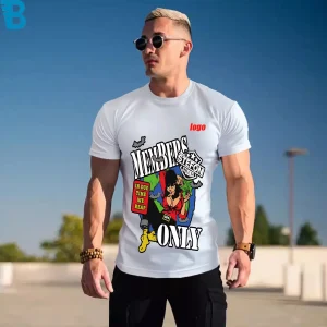 Men's Short Sleeve T-Shirt Breathable Sport Running Fitness Muscle Relaxed Fit Wholesale Custom Print Tops Silk Screen Printing