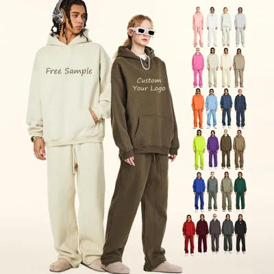 500 Gsm Streetwear Puff Printing Heavyweight Cotton Hoodie Men Oversized Unisex Custom Print Logo Blank Pullover Men's Hoodies