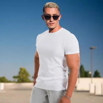 Men's Short Sleeve T-Shirt Breathable Sport Running Fitness Muscle Relaxed Fit Wholesale Custom Print Tops Silk Screen Printing