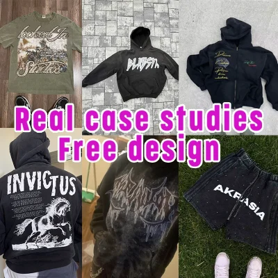 Heavyweight Custom Oversized Fleece Blank Plain Streetwear Vintage Acid Wash Pullover Distressed Pocket Hoodies Huddies for Men