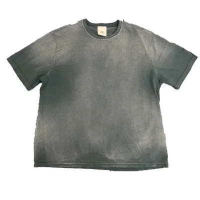 Customized High-quality Men's Acid Washed 100% Cotton Heavyweight Oversized Acid Washed T-shirt Retro Men's T Shirt