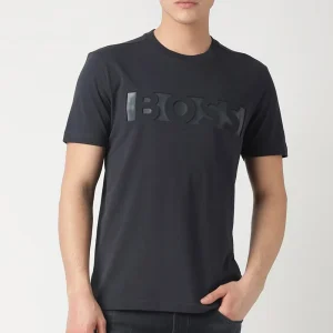 Men Black Color Embossed T Shirt