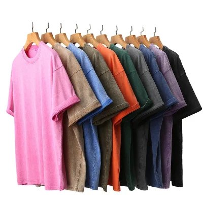 DTG Printing Blank Tee Shirt Pure Cotton Faded T Shirt