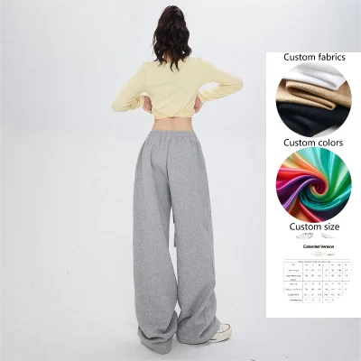 Women's High Waist Breathable Hip Hop Sports Pants-American Street Style Versatile Loose Wide Leg Casual Pants for Winter XL