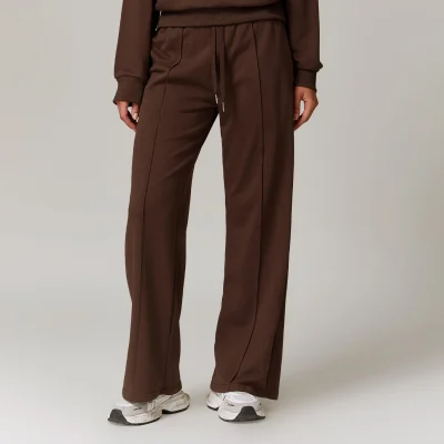 Wholesale High Waist Women's Breathable Pants Trousers Custom Logo Casual Sports Fitness Yoga Wide Leg Straight Sweat Pants