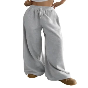 Women's High Waist Breathable Hip Hop Sports Pants-American Street Style Versatile Loose Wide Leg Casual Pants for Winter XL