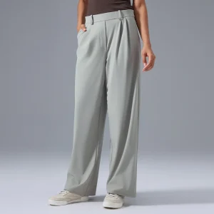Fashion Women's Straight Leg Pants Soft Stretchy Comfortable Sports Casual Pants Elastic Waist Loose Fit Trousers