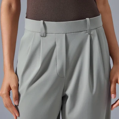 Fashion Women's Straight Leg Pants Soft Stretchy Comfortable Sports Casual Pants Elastic Waist Loose Fit Trousers