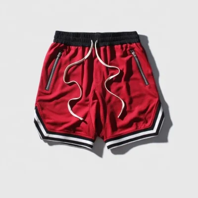 Custom Men's High Quality Zipper Pocket Mesh Shorts Summer Gym Sports Shorts Breathable Blank Mesh Shorts for Men