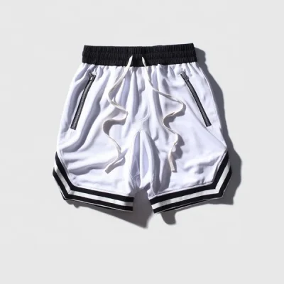 Custom Men's High Quality Zipper Pocket Mesh Shorts Summer Gym Sports Shorts Breathable Blank Mesh Shorts for Men