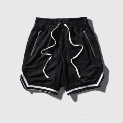 Custom Men's High Quality Zipper Pocket Mesh Shorts Summer Gym Sports Shorts Breathable Blank Mesh Shorts for Men