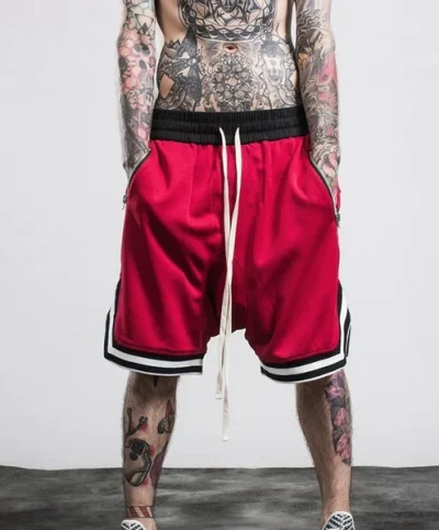 Custom Men's High Quality Zipper Pocket Mesh Shorts Summer Gym Sports Shorts Breathable Blank Mesh Shorts for Men